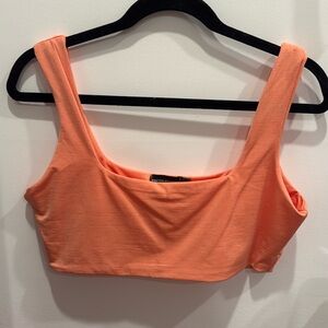 Size 12 orange pretty little thing PLT  tank stretch crop top never worn